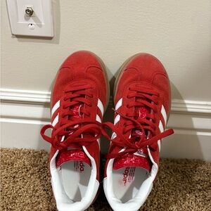 RED ADIDAS GAZELLE’S, size 7